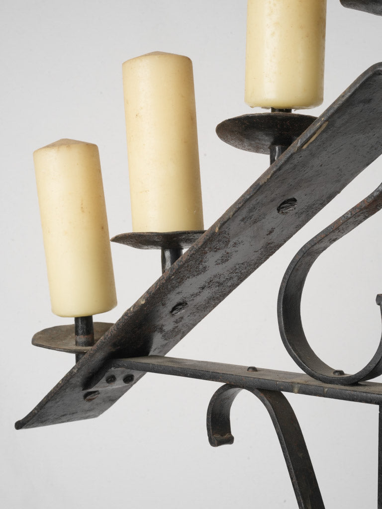 Minimalist wrought iron candelabra