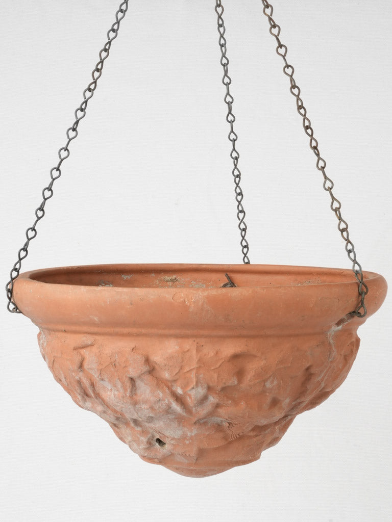 Antique French terracotta hanging planter