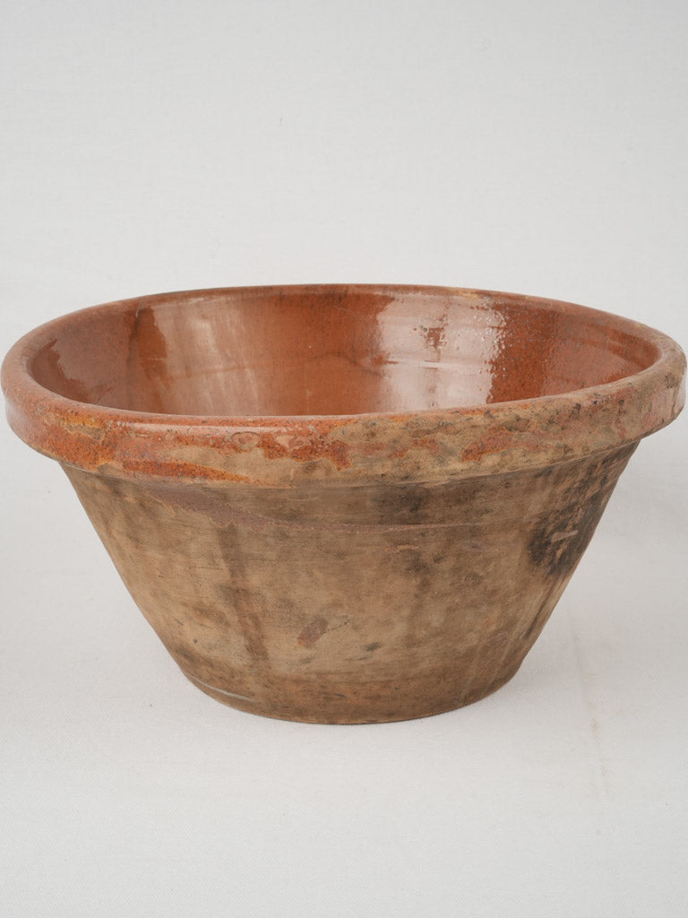 Vintage French tian bowl, ocher glaze