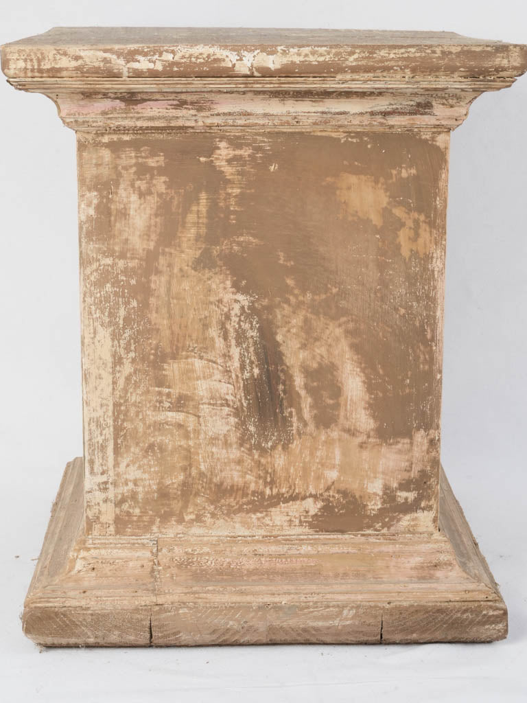 Aged French wooden display pedestals