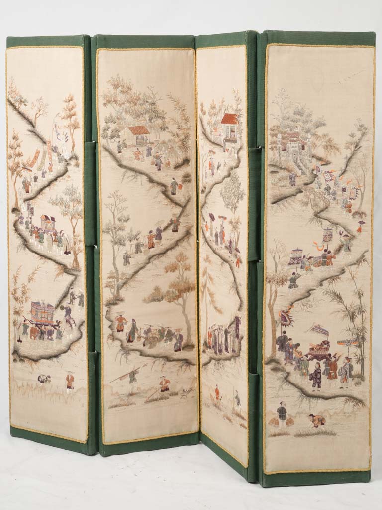 Exquisite antique folding screen