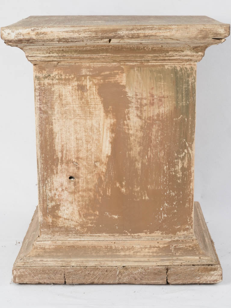 Rustic wooden pedestal pair