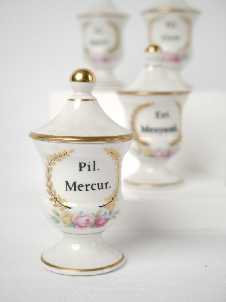 Late-century miniature collectible apothecary jars