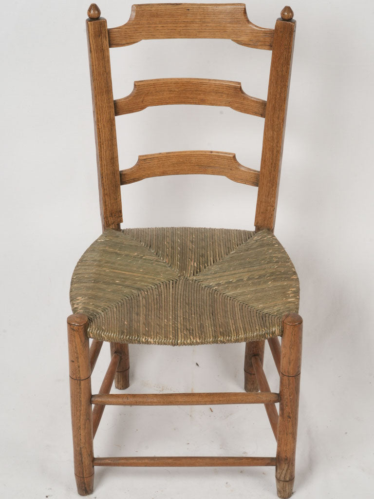 Sturdy antique woven straw chair