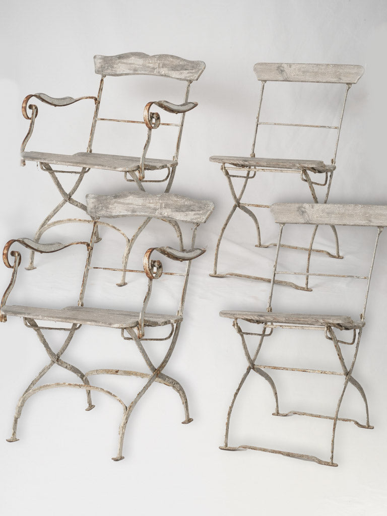 Antique French folding garden chairs