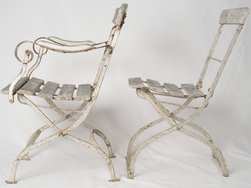 Elegant 19th-century outdoor armchairs