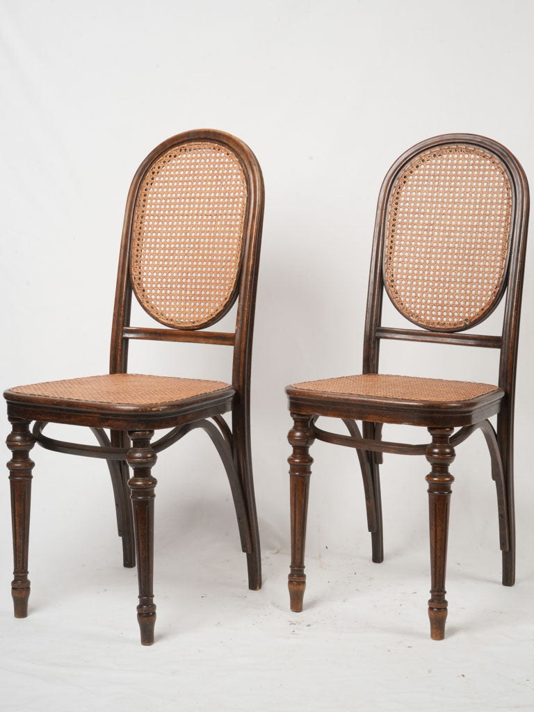 Vintage caned wooden seating set  