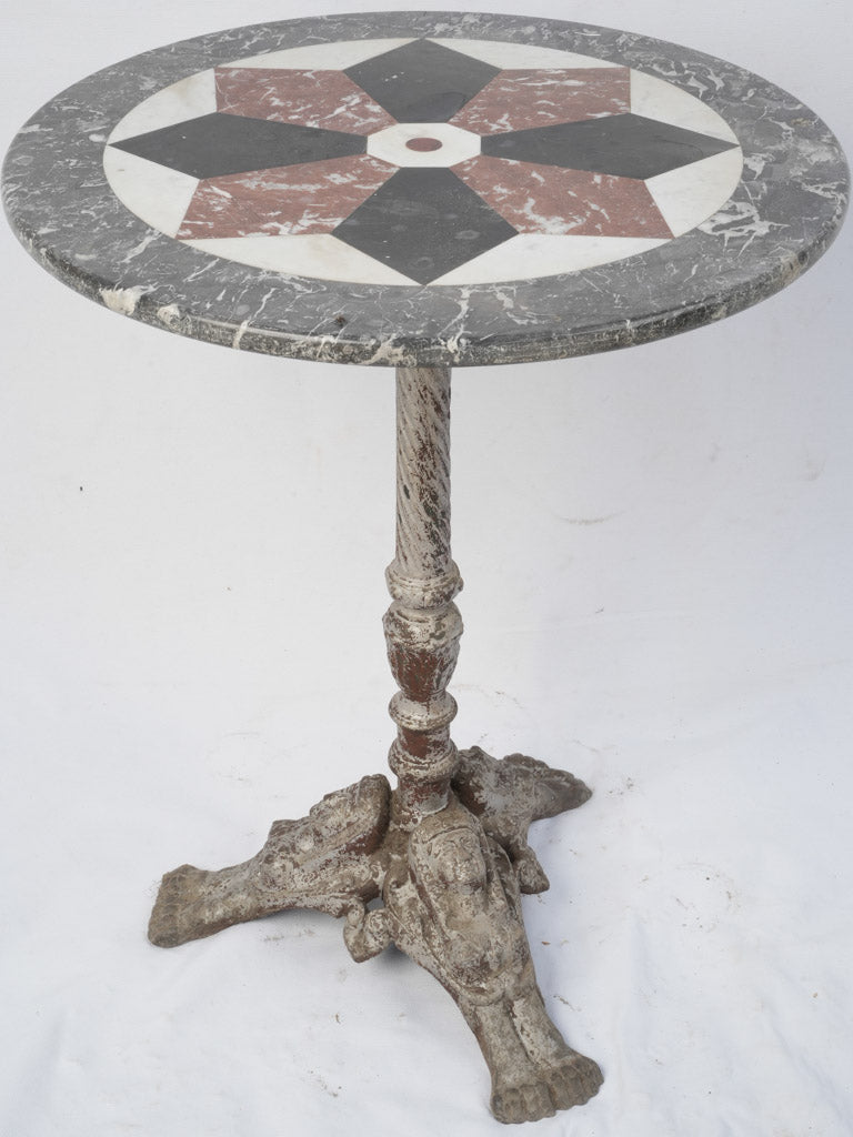 Antique exquisite mosaic marble bistro table