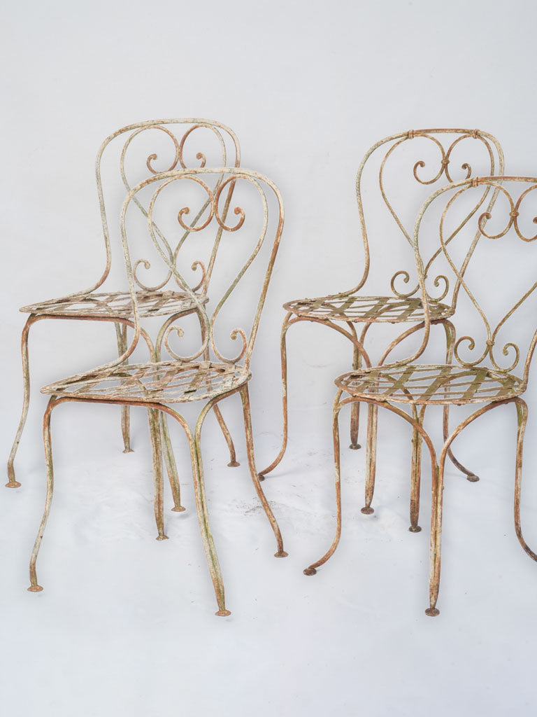 Vintage French iron garden chairs