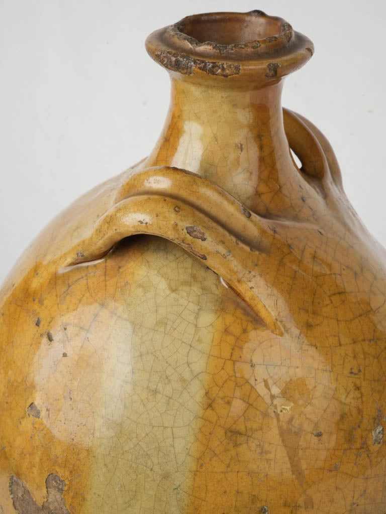 Timeworn yellow ocher vessel