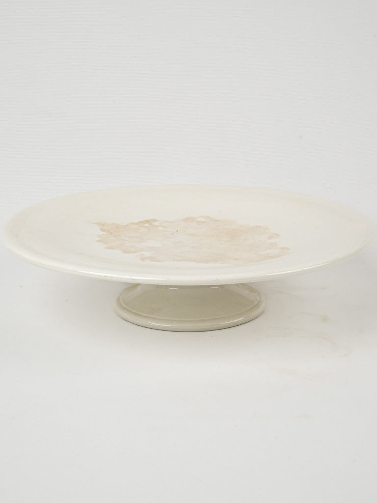 Vintage white porcelain La Louvière cake stand 