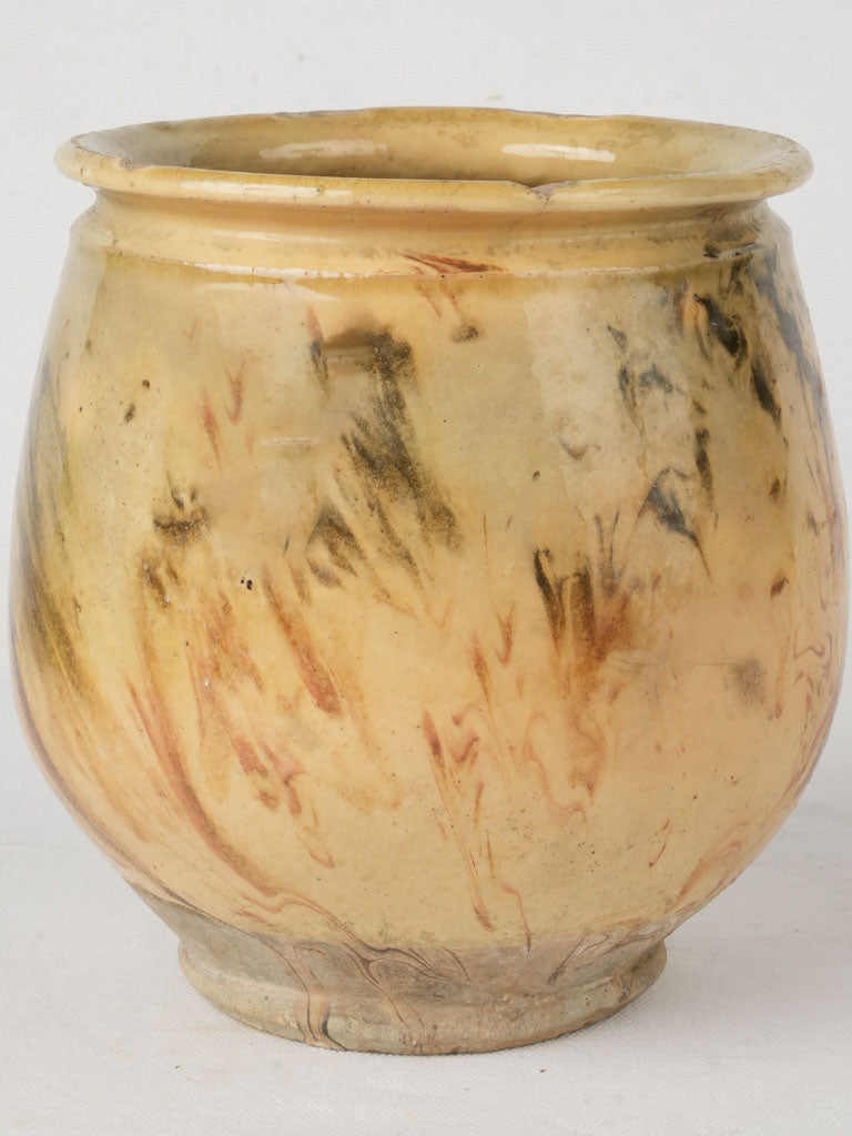 Antique rustic pot with glaze