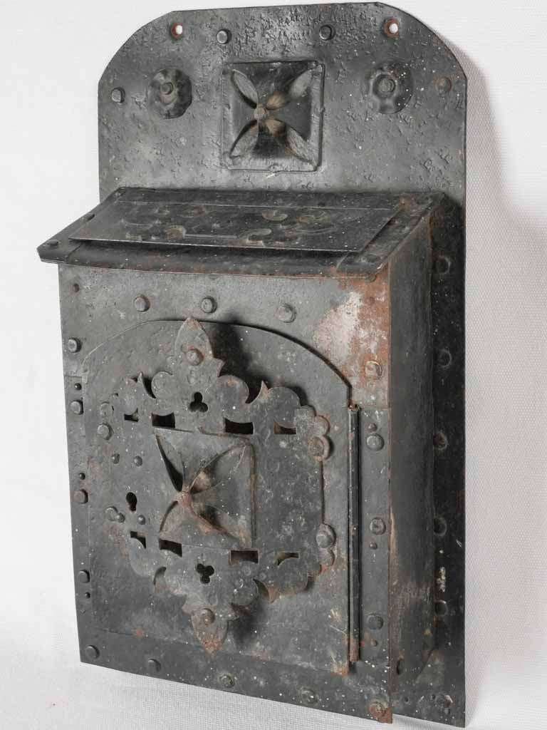 Antique iron letterbox 16¼"