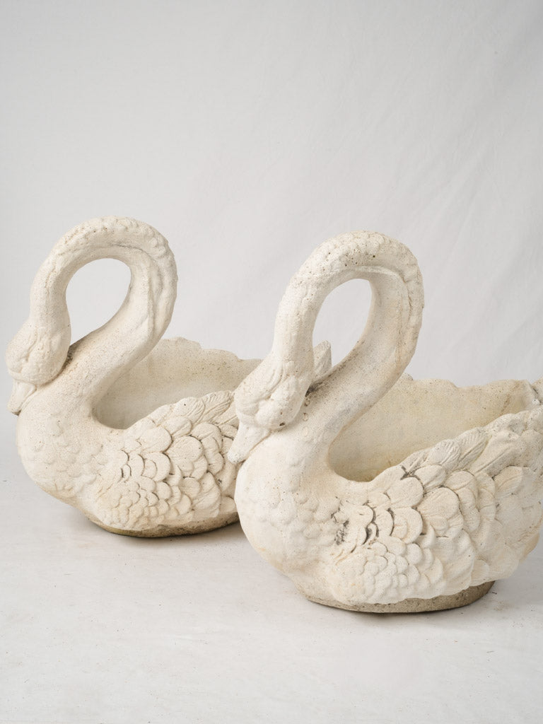 Vintage French swan garden planter