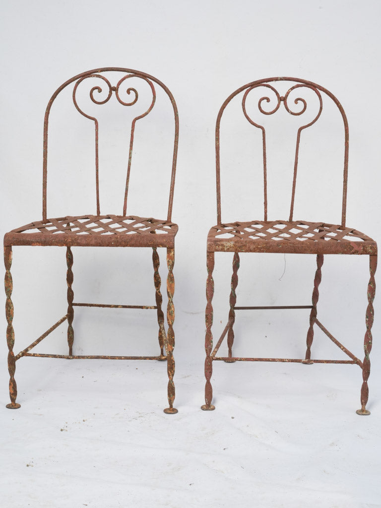 Vintage French iron garden chairs