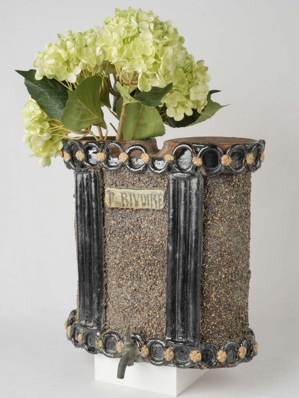 Vintage textured ceramic water fountain  