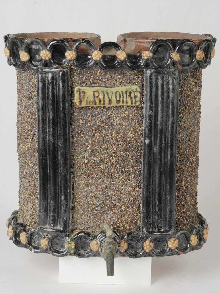 Authentic black-glazed decorative fountain  