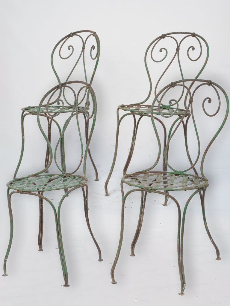 Antique French iron garden chairs