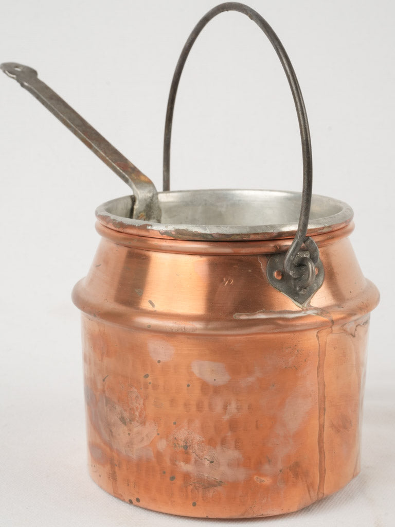 Vintage copper bain-marie pot