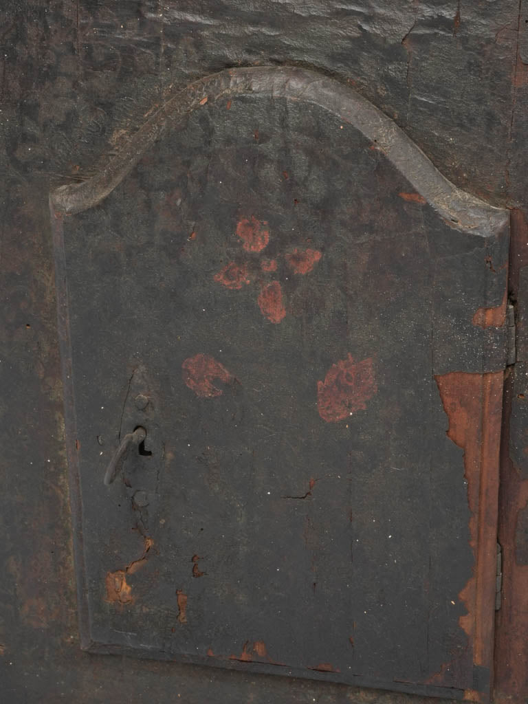 Weathered, 18th-century wooden oratory cabinet