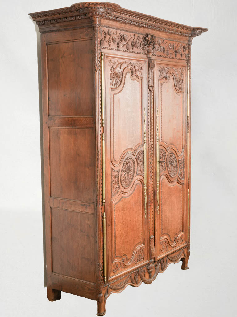 Vintage carved wooden wardrobe