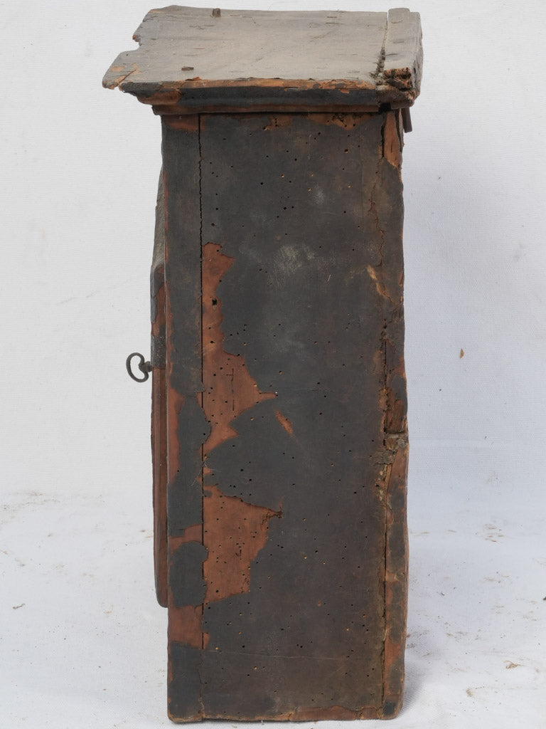 Distressed, historical oratory wooden cabinet