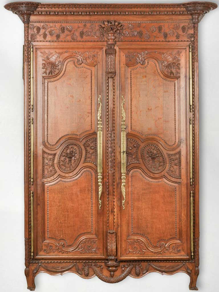 Antique Normandy oak armoire