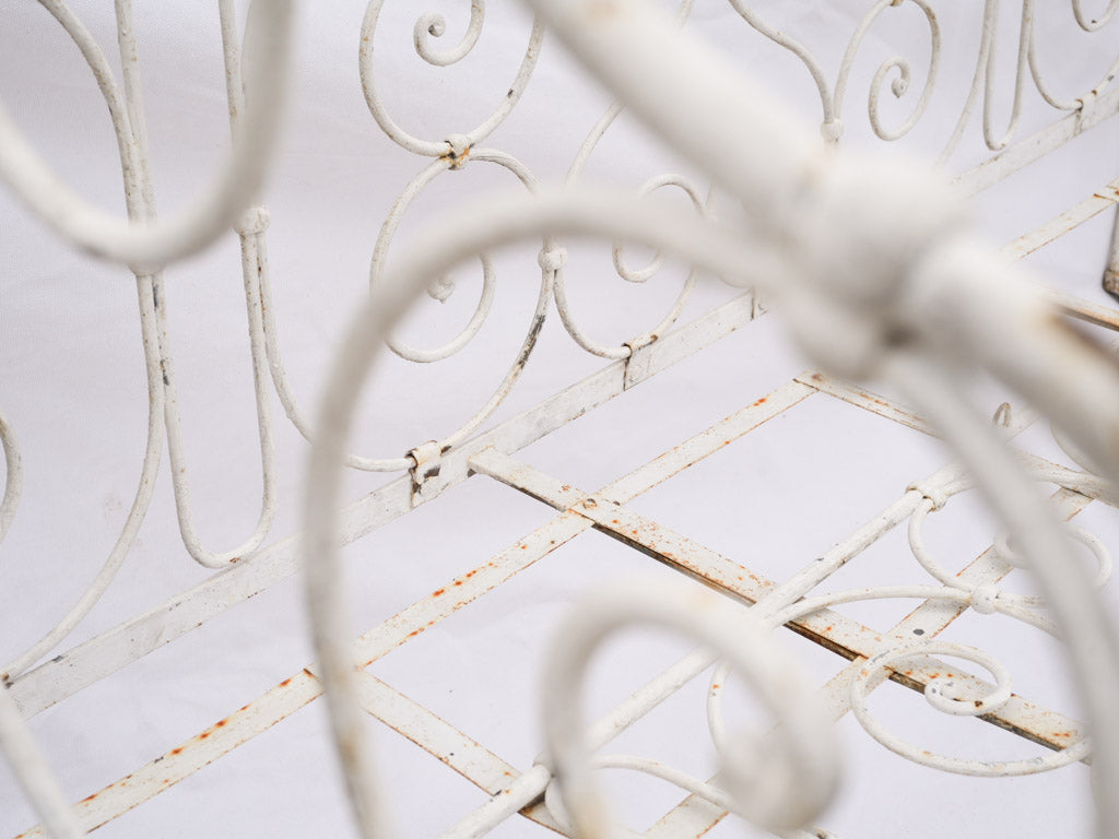 Elegant patina white iron furniture