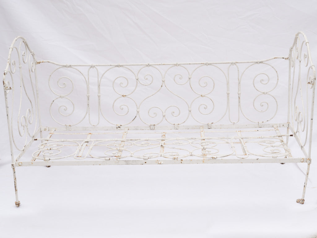 Shabby chic iron frame bed