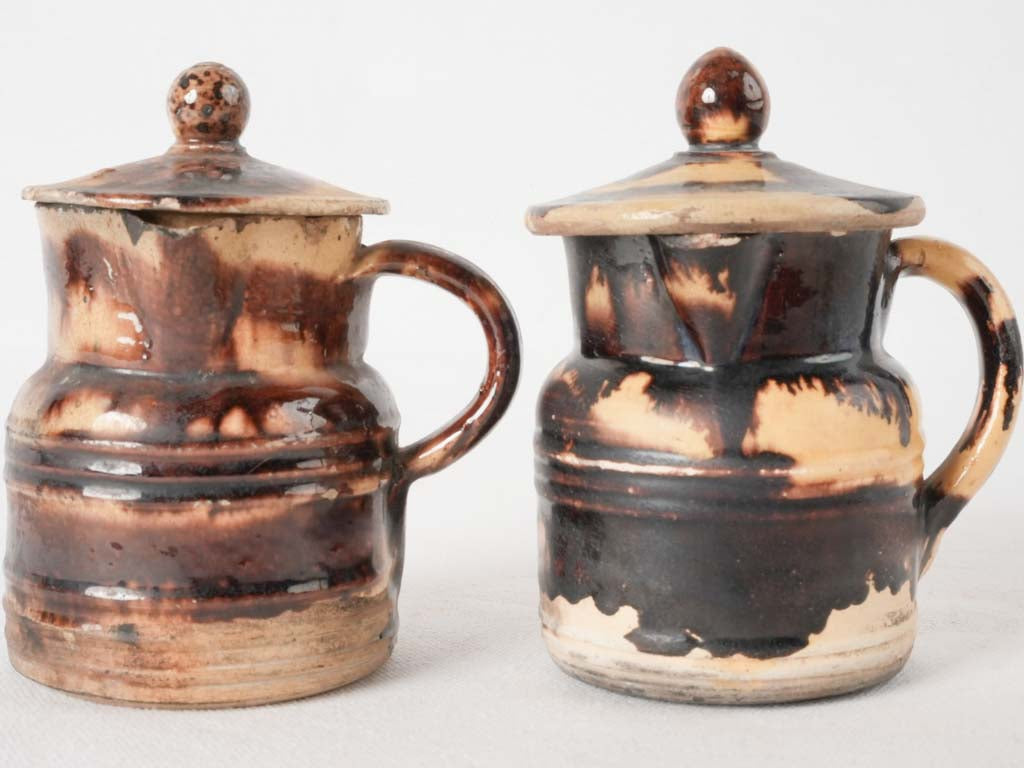 Historical two-tone coffee pots set