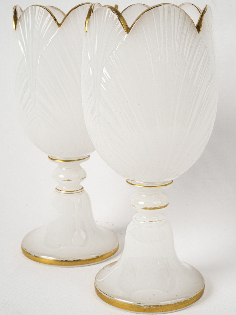 Exquisite antique opaline glass vases  