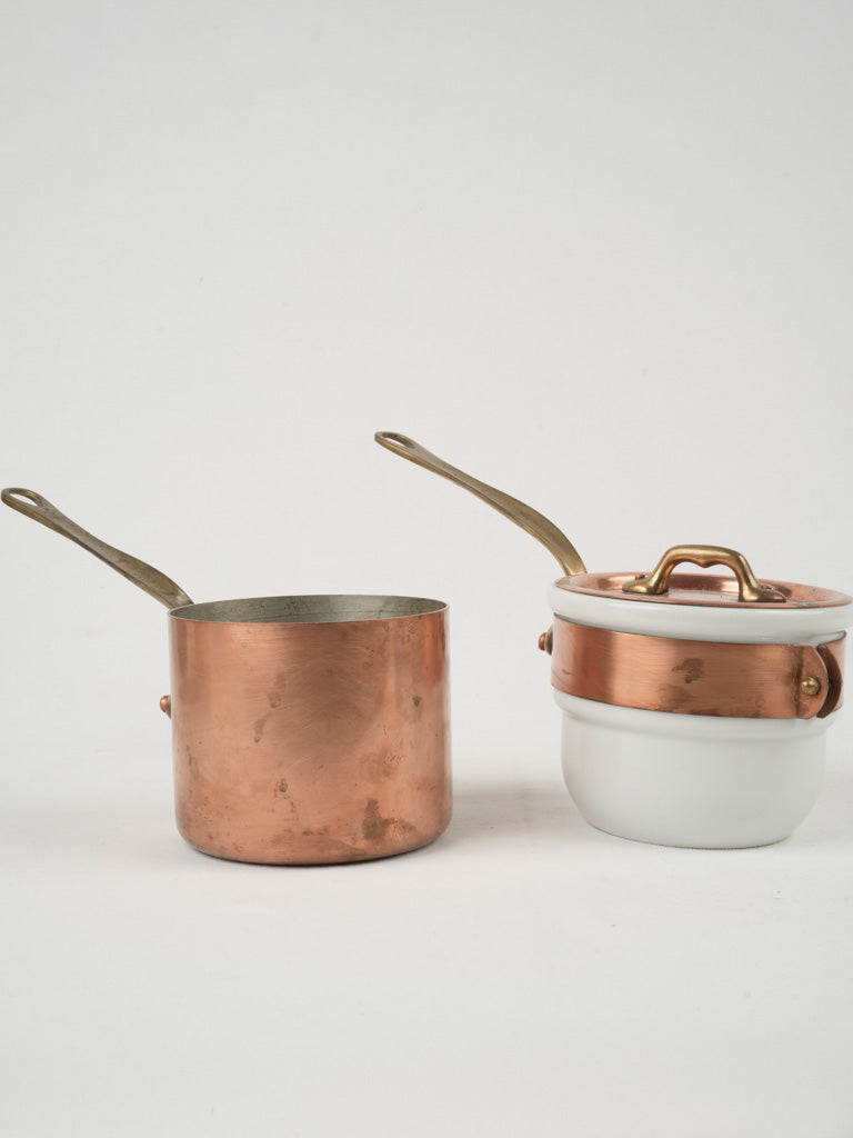 Refurbished antique copper bain-marie Mauviel