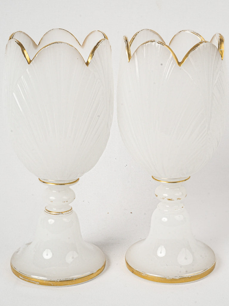 Vintage aristocratic opaline glass vases  