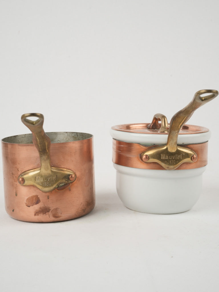 Authentic Provencal copper bain-marie Mauviel