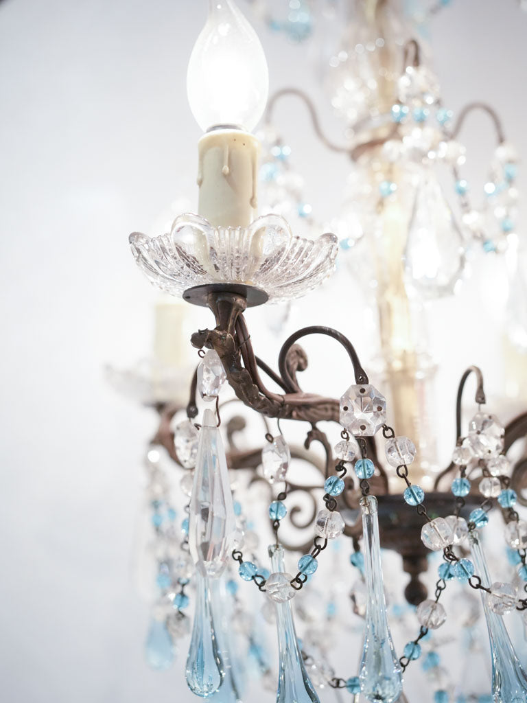 Vintage French light with blue pendants