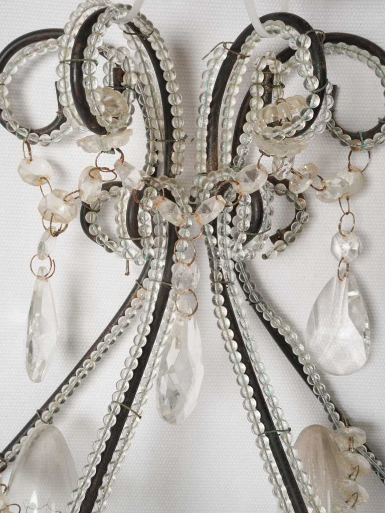 Elegant glass-beaded sconce lighting