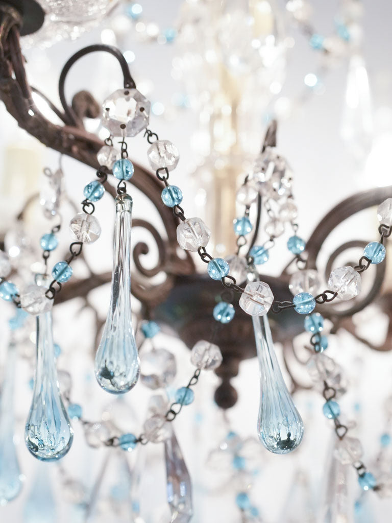 Rare vintage French crystal garland chandelier