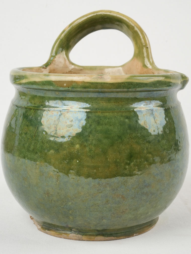 Provencal green glazed milk container