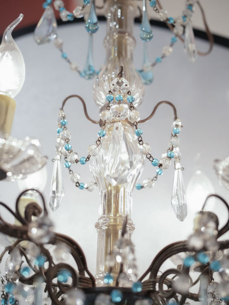 Charming antique French light with crystals