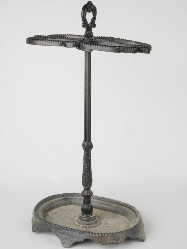 Late 19th Century French Cast Iron Umbrella Stand w/ Black Patina 25¼"