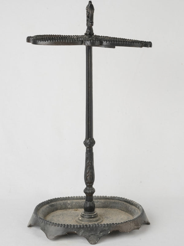 Late 19th Century French Cast Iron Umbrella Stand w/ Black Patina 25¼"