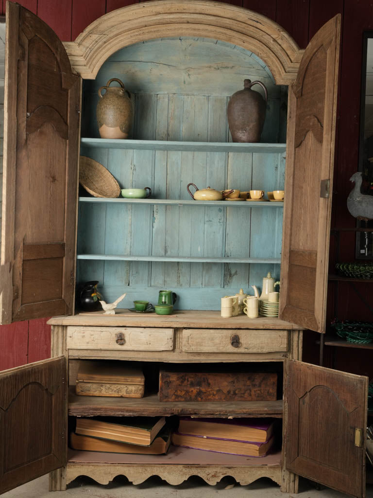 Sturdy oak wood antique sideboard