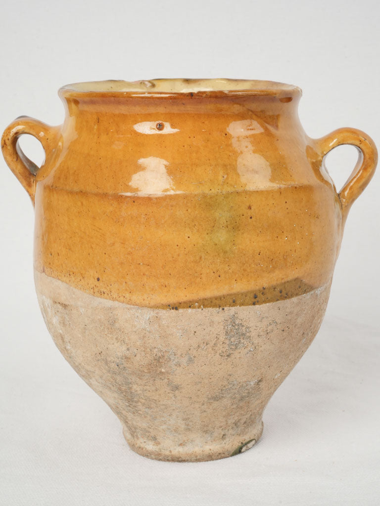 Traditional ocher glazed French confit pot