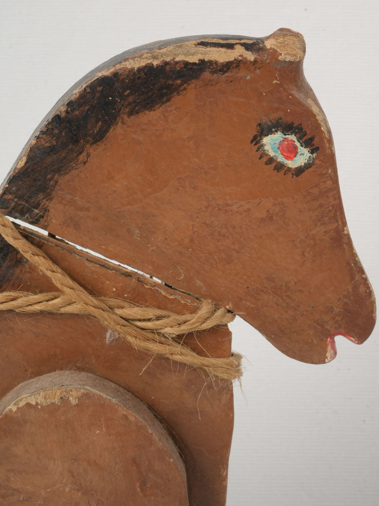 Mid-century playful pull-along horse