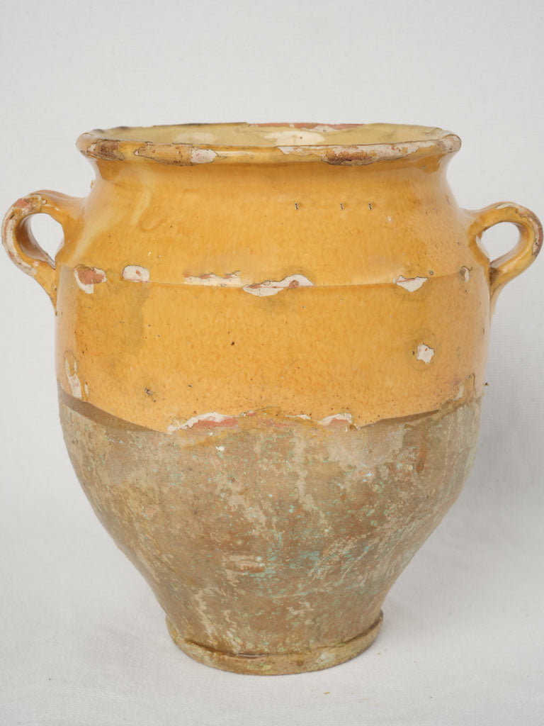 Vintage French ocher-glazed confit pot