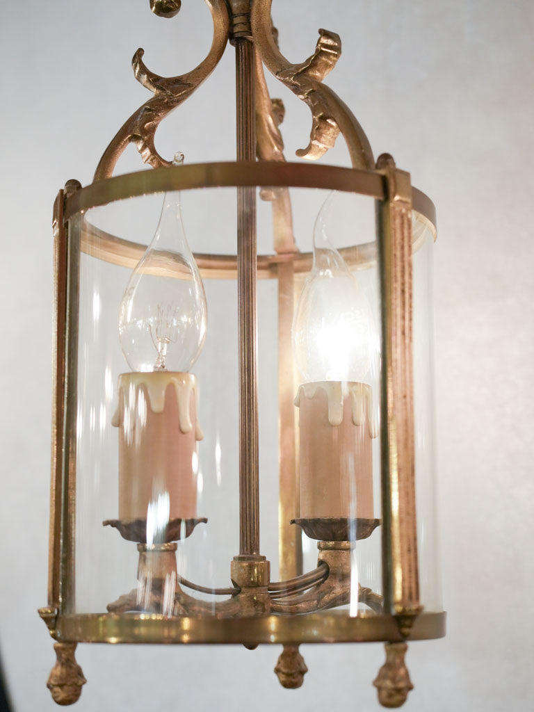 Mid-century bronze lantern fixture