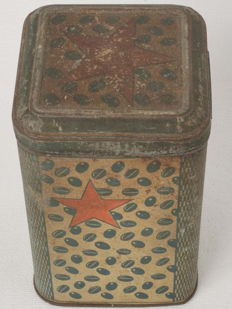 Bold red star metal tin  