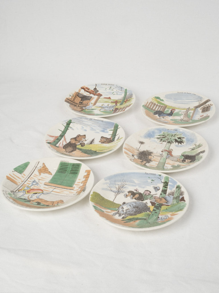 Charming, collectible, Sarreguemines narrative plates