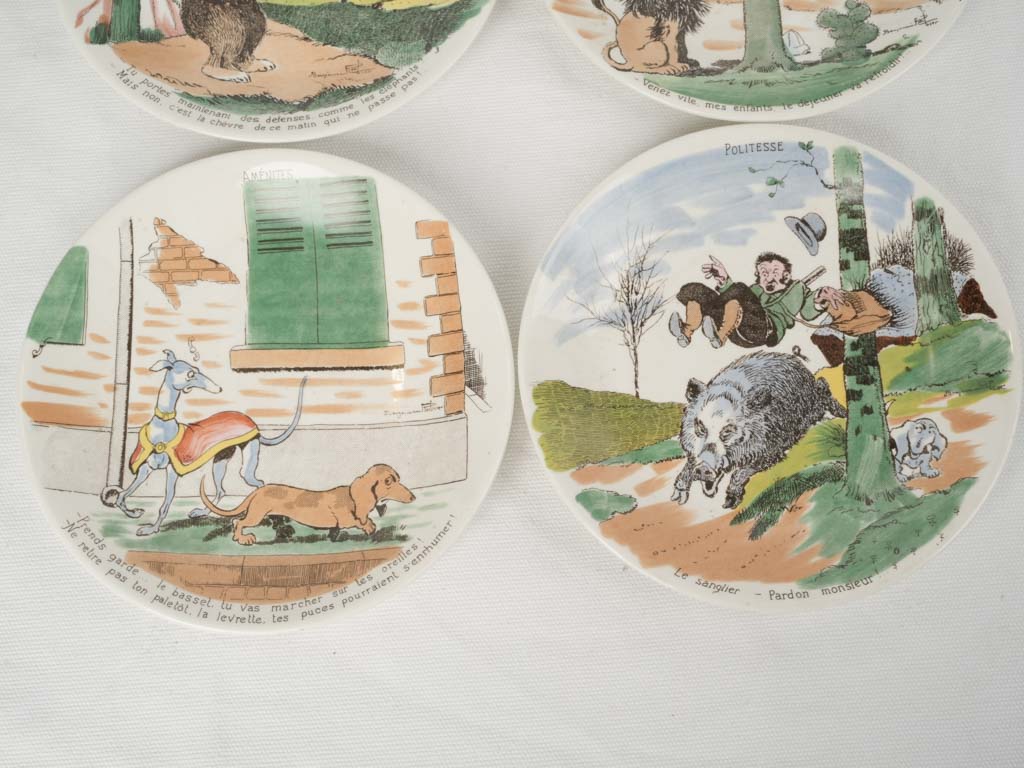 French, collectible, Sarreguemines ceramic plates