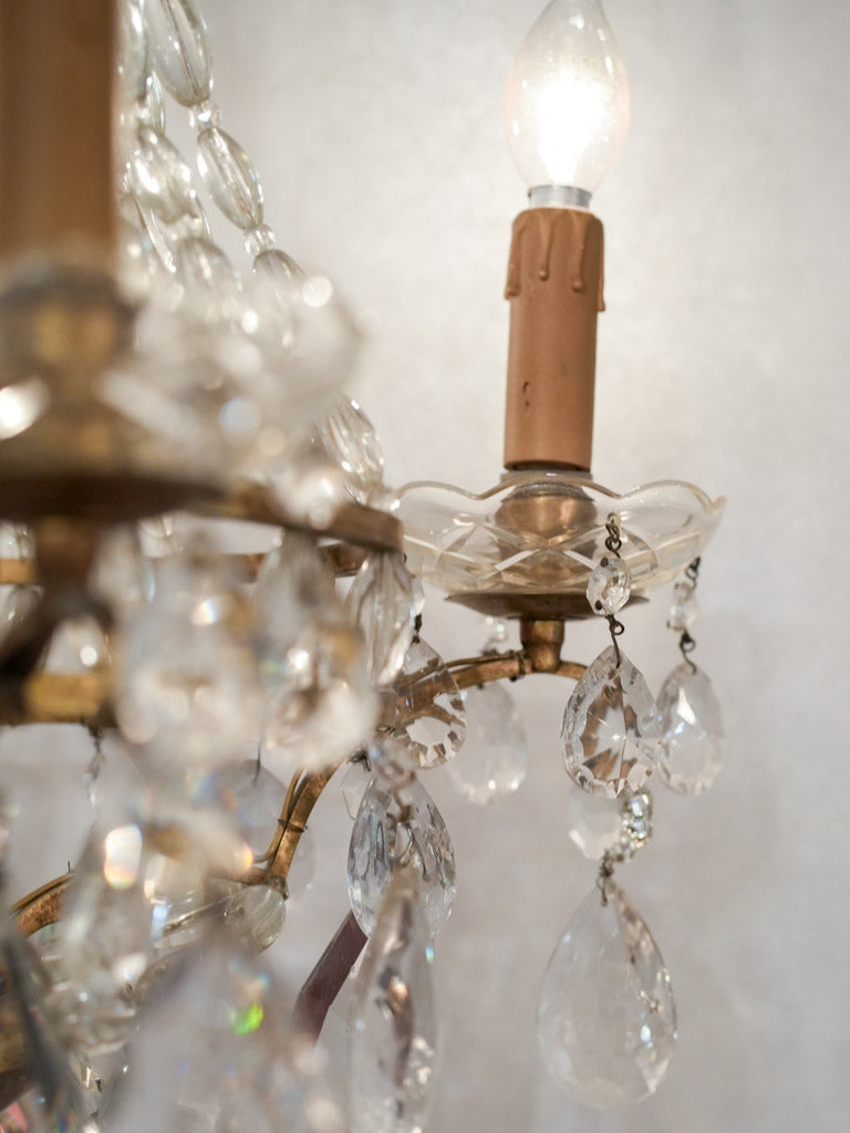 Elegant glass and crystal Montgolfier chandelier